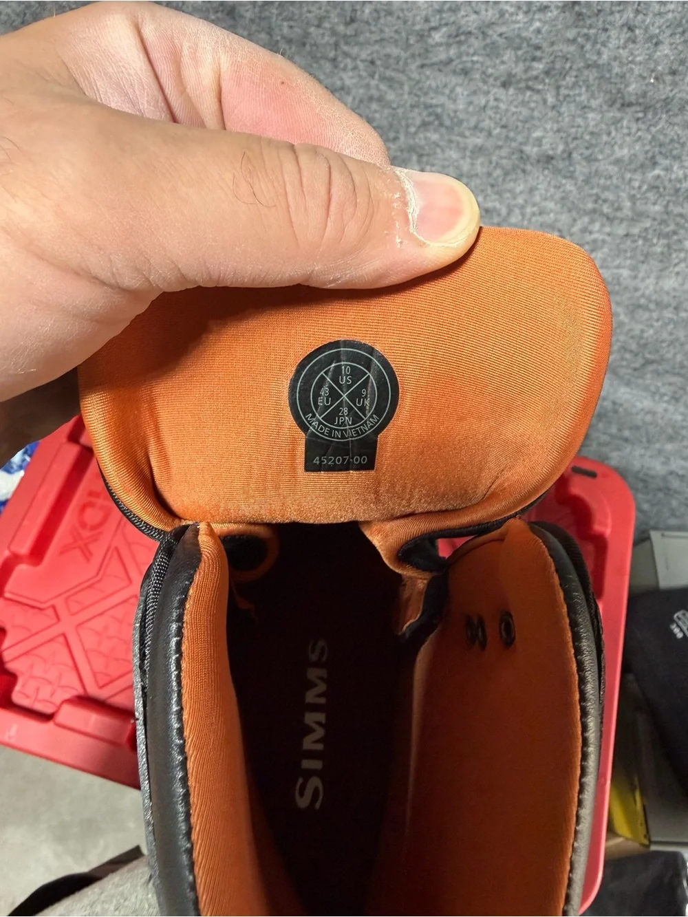 Simms Gray and Orange Men's Trail Boots